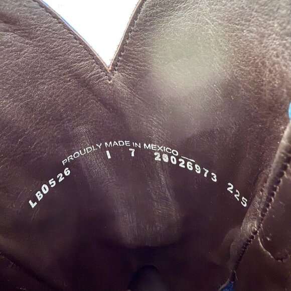 Lane SMOKESHOW Womens Cowboy Boots 7 Blue Leather Western Cowgirl Mid Calf Tall - Picture 12 of 15